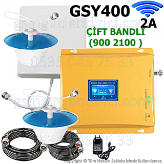 GSY400 Çift Bandlı Gsm Sinyal Güçlendirici - 2 İç Antenli