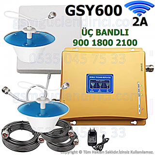 GSY600 Üç Bandlı Gsm Sinyal Güçlendirici - 2 İç Antenli