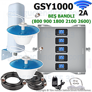 GSY1000 Beş Bandlı Gsm Sinyal Güçlendirici - 2 İç Antenli