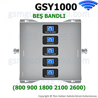 GSY1000 Beş Bandlı Gsm Sinyal Güçlendirici - 2 İç Antenli